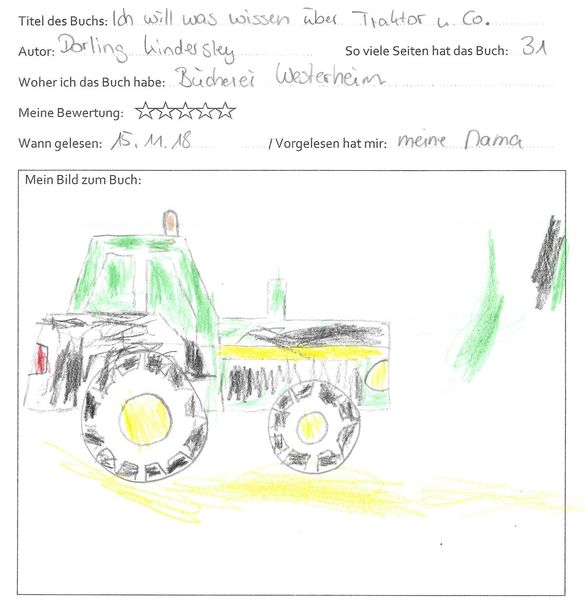 Ilyas (4) malte diesen Traktor