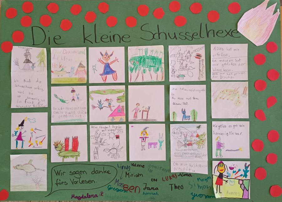 Plakat der Klasse 2a zum Vorlesetag